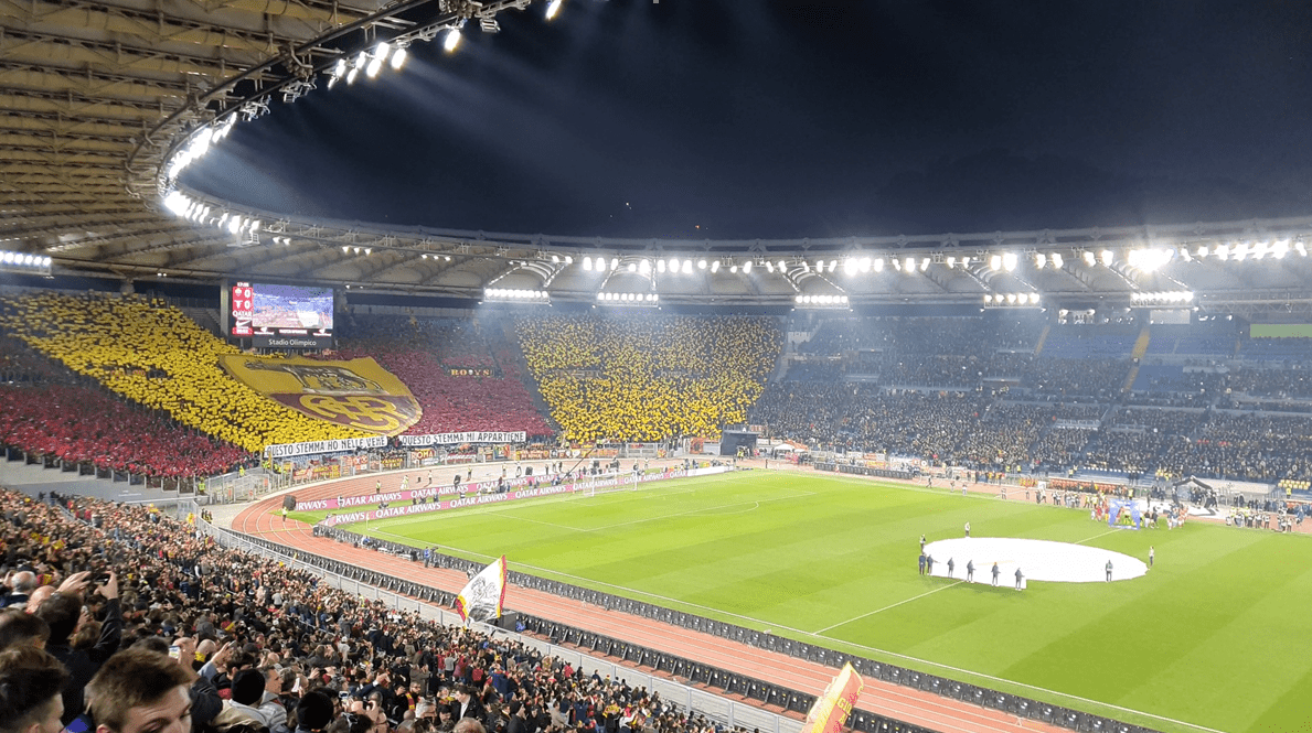 Stadio Olimpico van AS Roma tijdens een wedstrijd in de Serie A